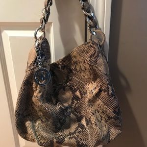 Michael Kors python hobo bag